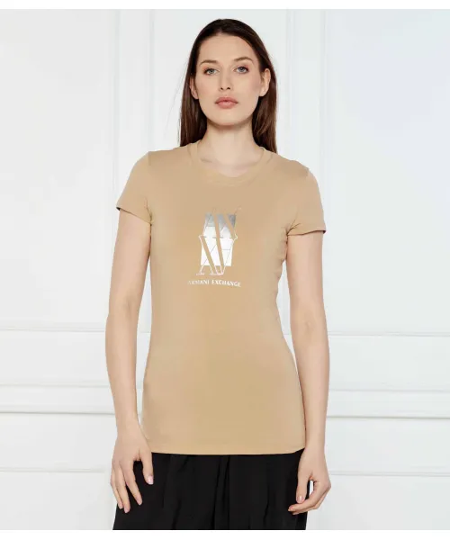 

Футболка Slim fit Armani Exchange, бежевый