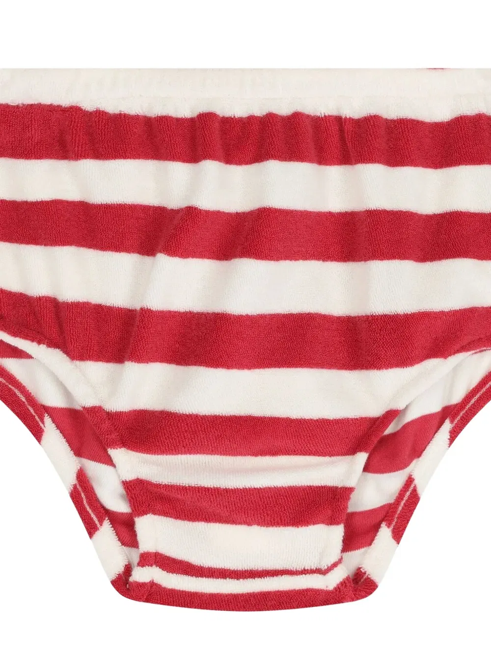 Комплект из полосатого платья с воротником (три предмета) Polo Ralph Lauren Kids, красный — фото 3