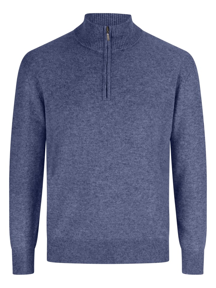 

Свитер с воротником-стойкой в джинсово-синем цвете CASH-MERE.CH