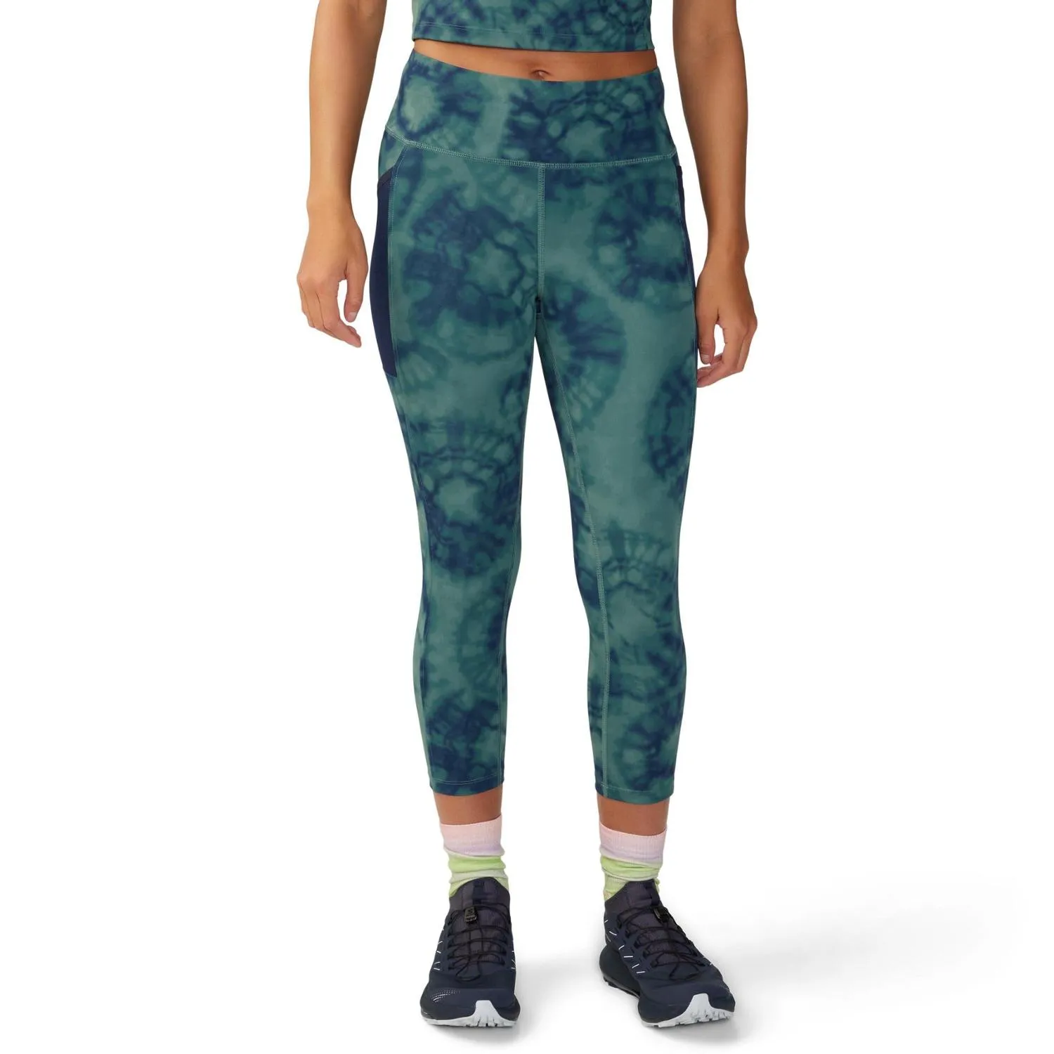 

Обтягивающие штаны для трейла Yuba женские Mountain Hardwear, Blue Pine Spore Dye Print