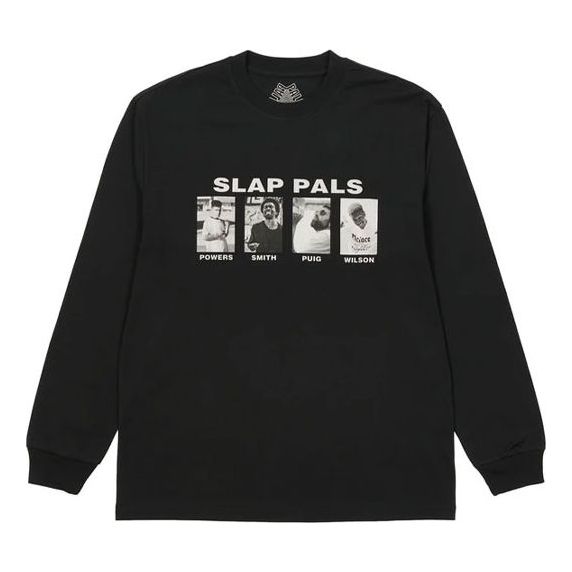 

Футболка PALACE x Slap Magazine Crossover Pals Longsleeve Classic Pattern Printing Long Sleeves Black T-Shirt, белый