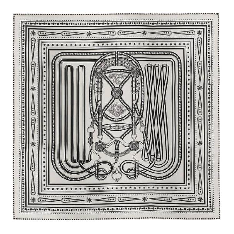 

HERMES Шелковый платок Original Design для женщин, белый/черный