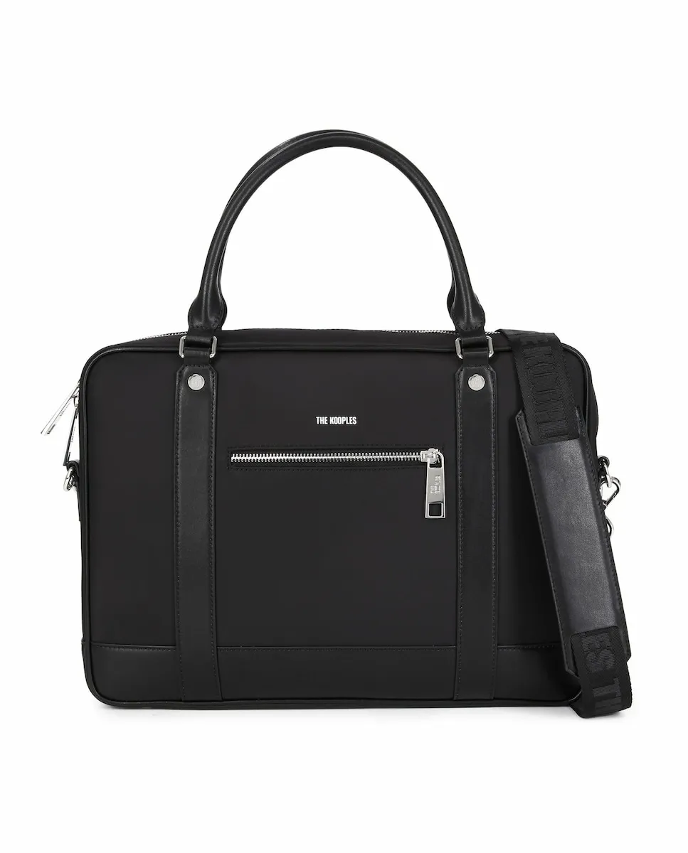 

Чёрный кожаный портфель из нейлона The Kooples, черный