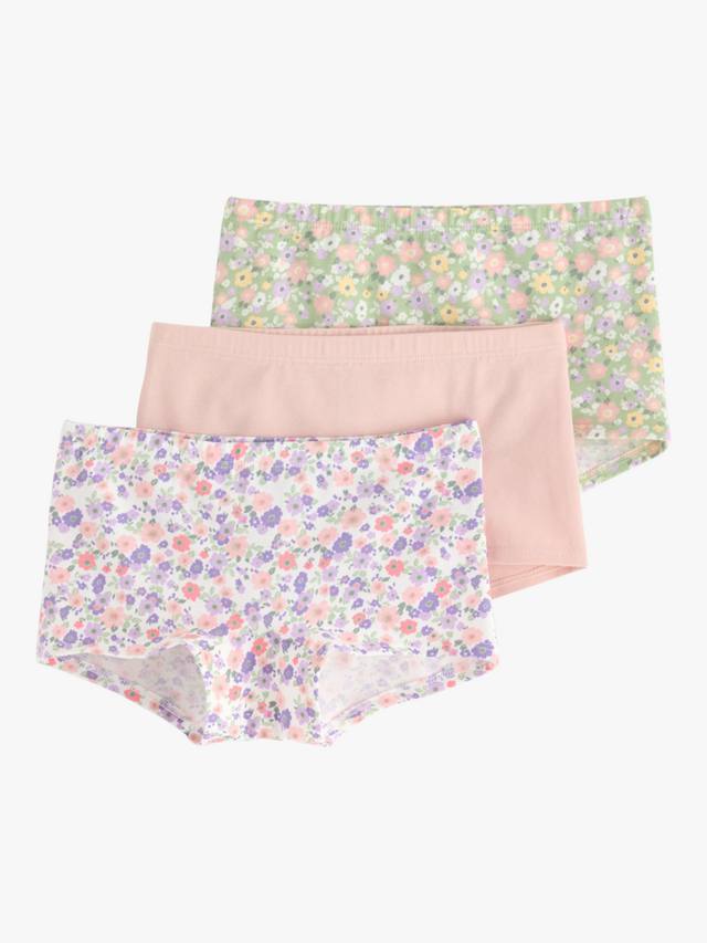 

Детские хлопковые трусики с цветочным принтом Lindex, Pack of 3, Light Dusty Green
