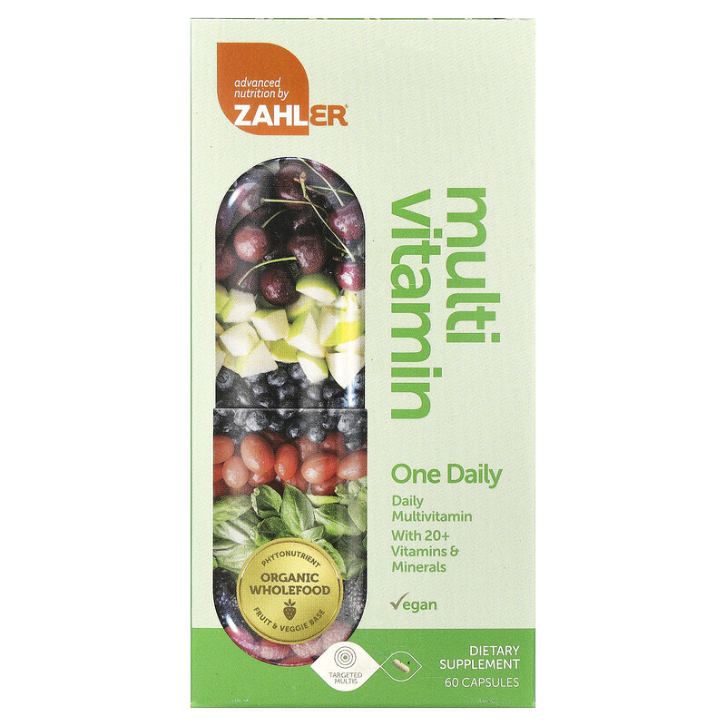 

Zahler, One Daily, мультивитамины для ежедневного приема, 60 капсул