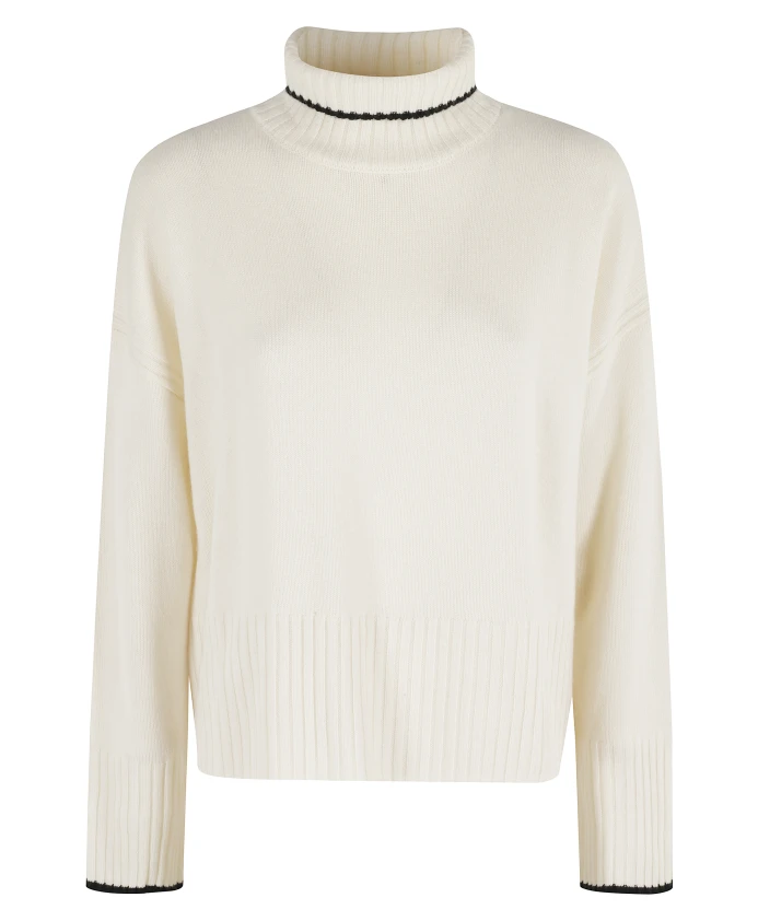 

Свитер с фолклендским узором, белоснежный, цвета безе. Pinko, белый