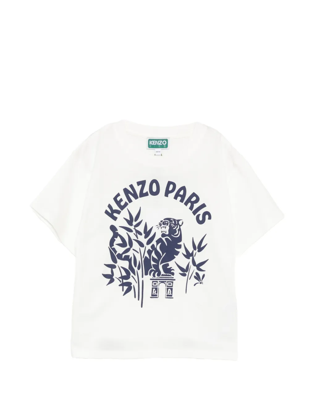 

Футболка с тигриным принтом Kenzo Kids, белый