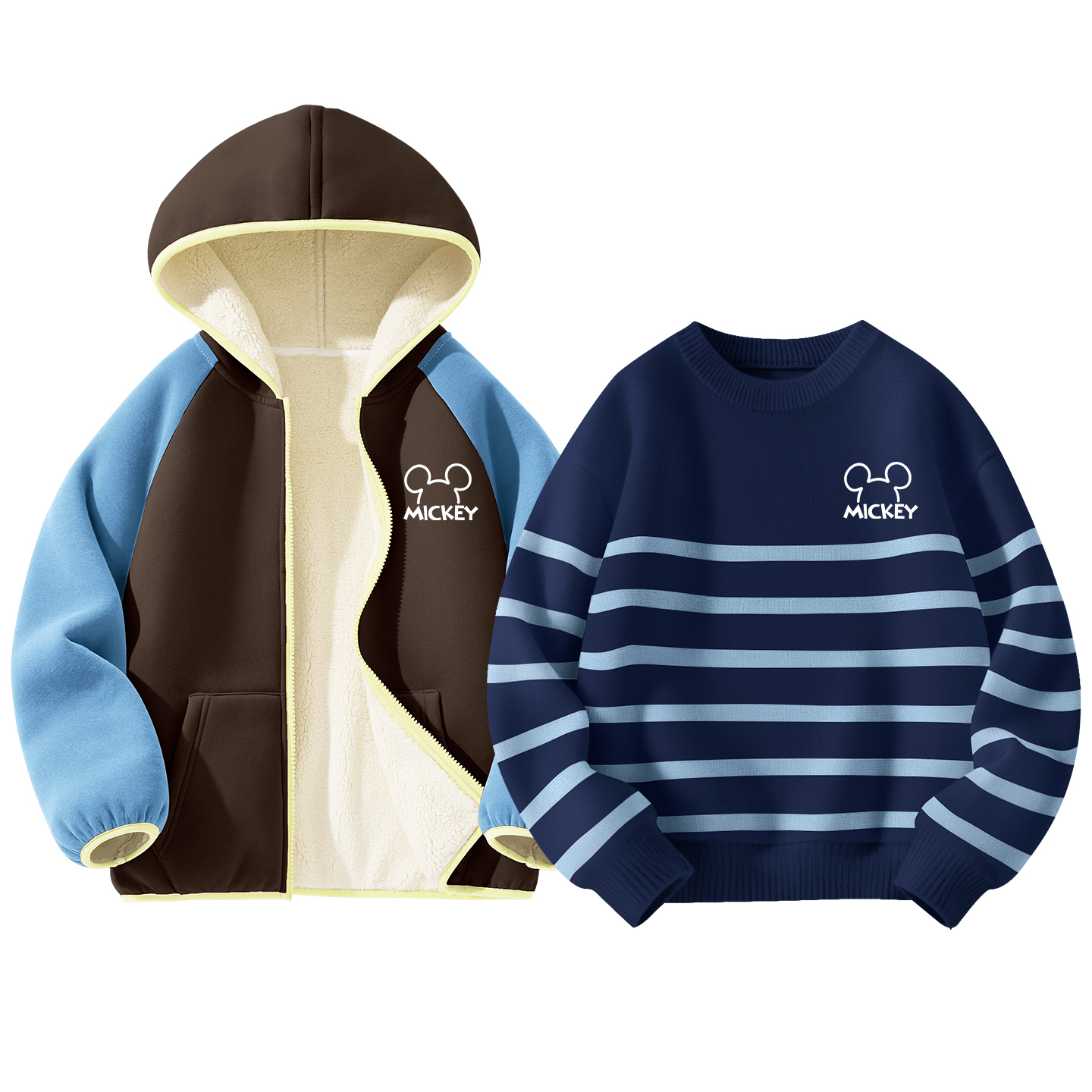 

Детская повседневная спортивная одежда Disney, [thickened and fleece-lined]di line k синий коричневый+thick board di line k темно-синий