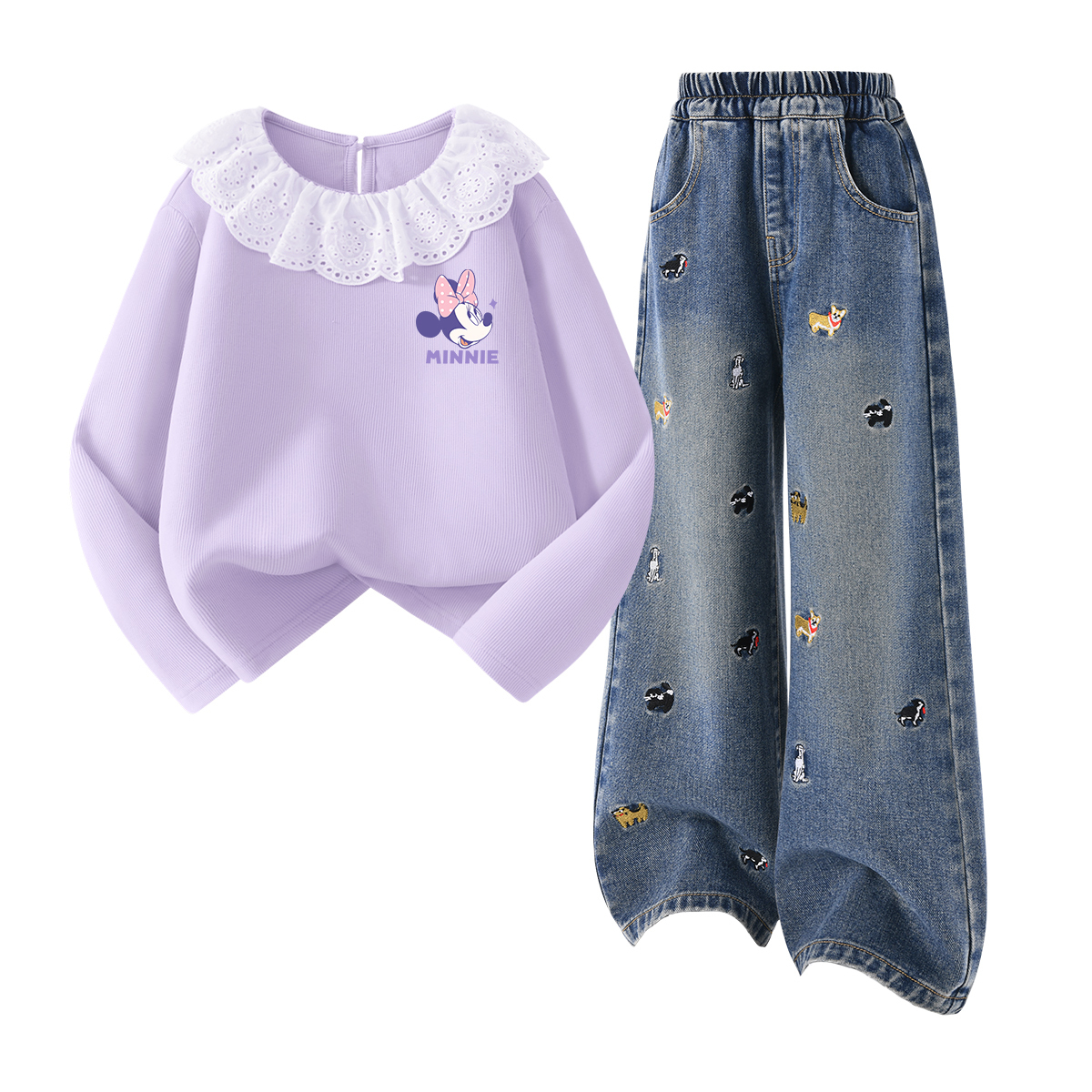 Детская повседневная спортивная одежда Disney, Doughnut Baby Pink+Solid Color Denim Blue — фото 2