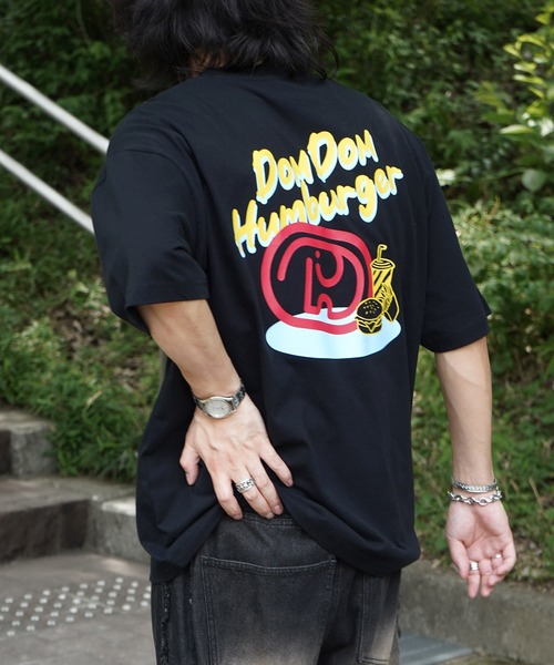 

ILL'S Футболка с коротким рукавом, оверсайз, с принтом на спине, DOMDOM, черный