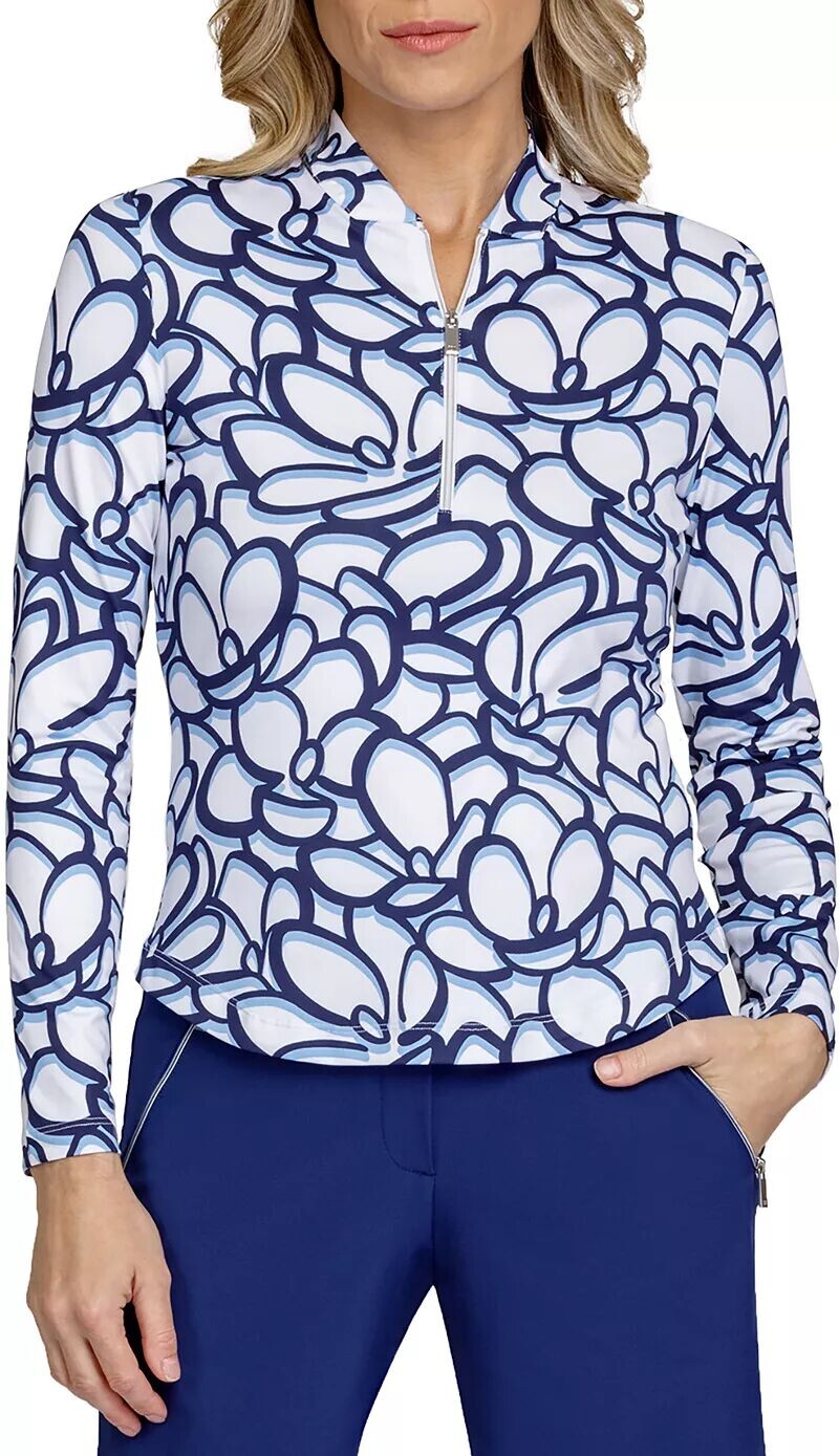 

Женская рубашка для гольфа Kalinda с длинным рукавом и молнией 1/4 Tail