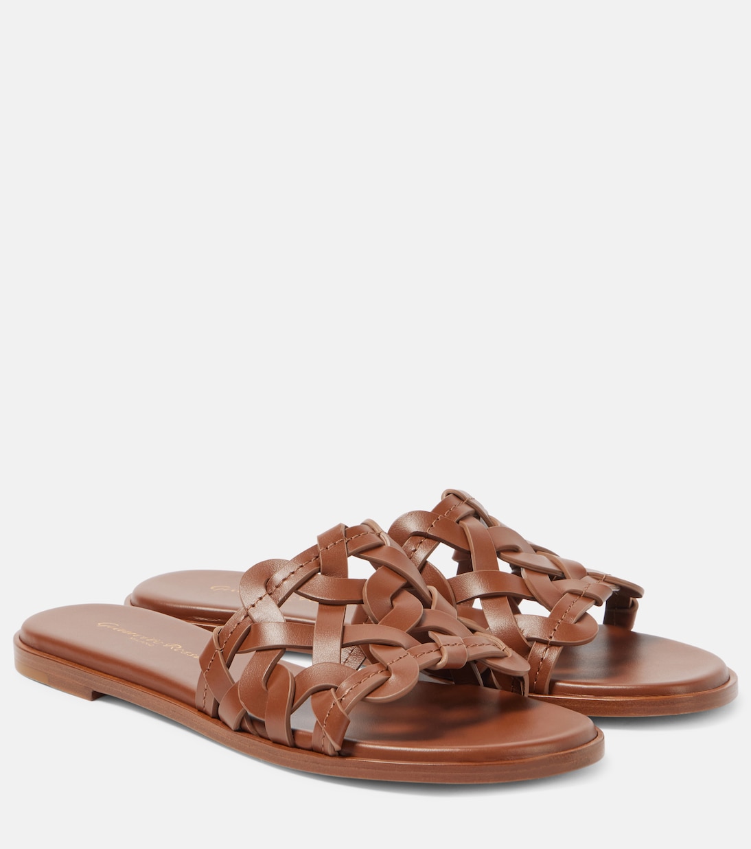 Шлепанцы из кожи Amalfi Gianvito Rossi, Havana