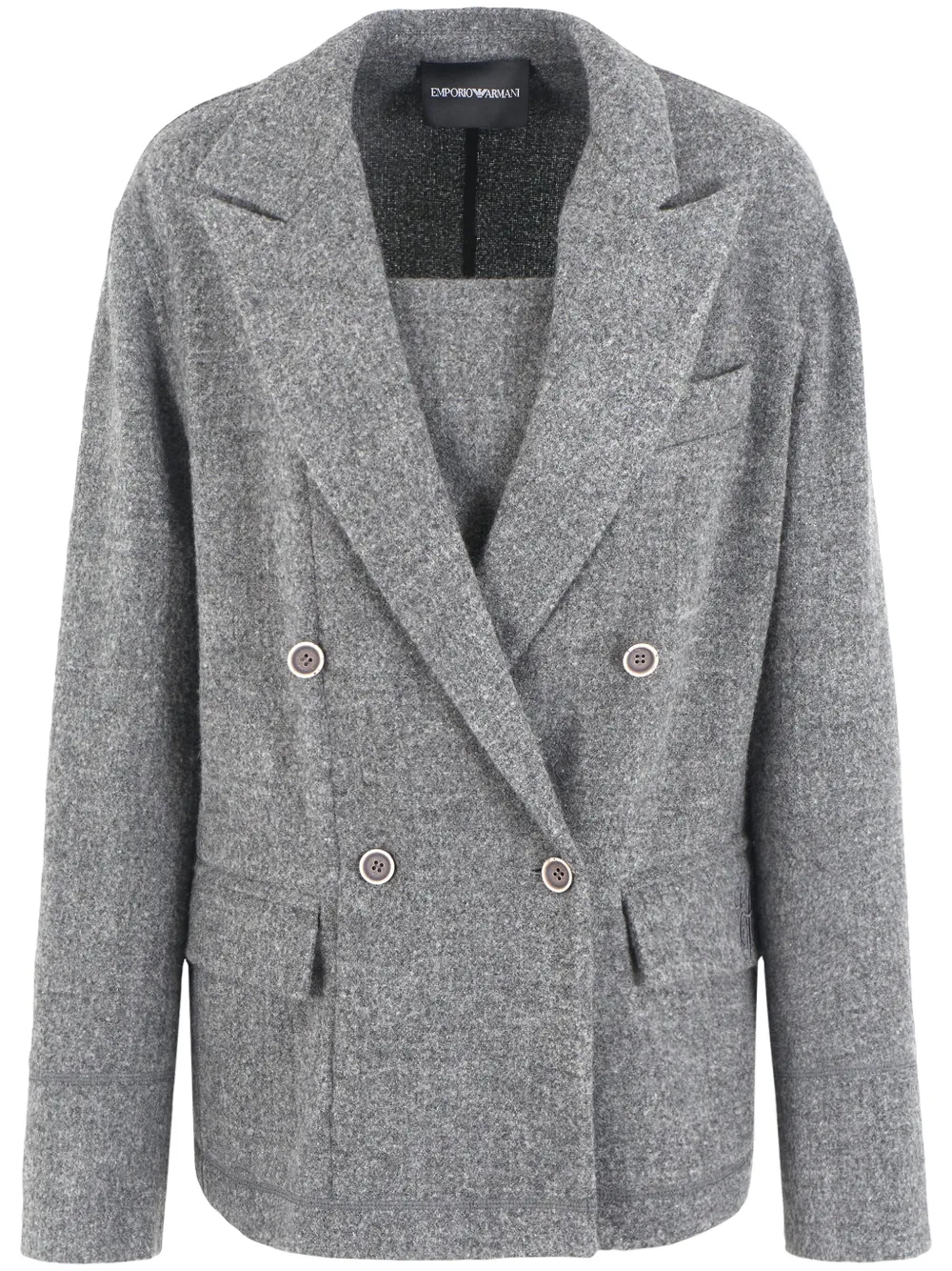 

Двубортный пиджак Emporio Armani, серый