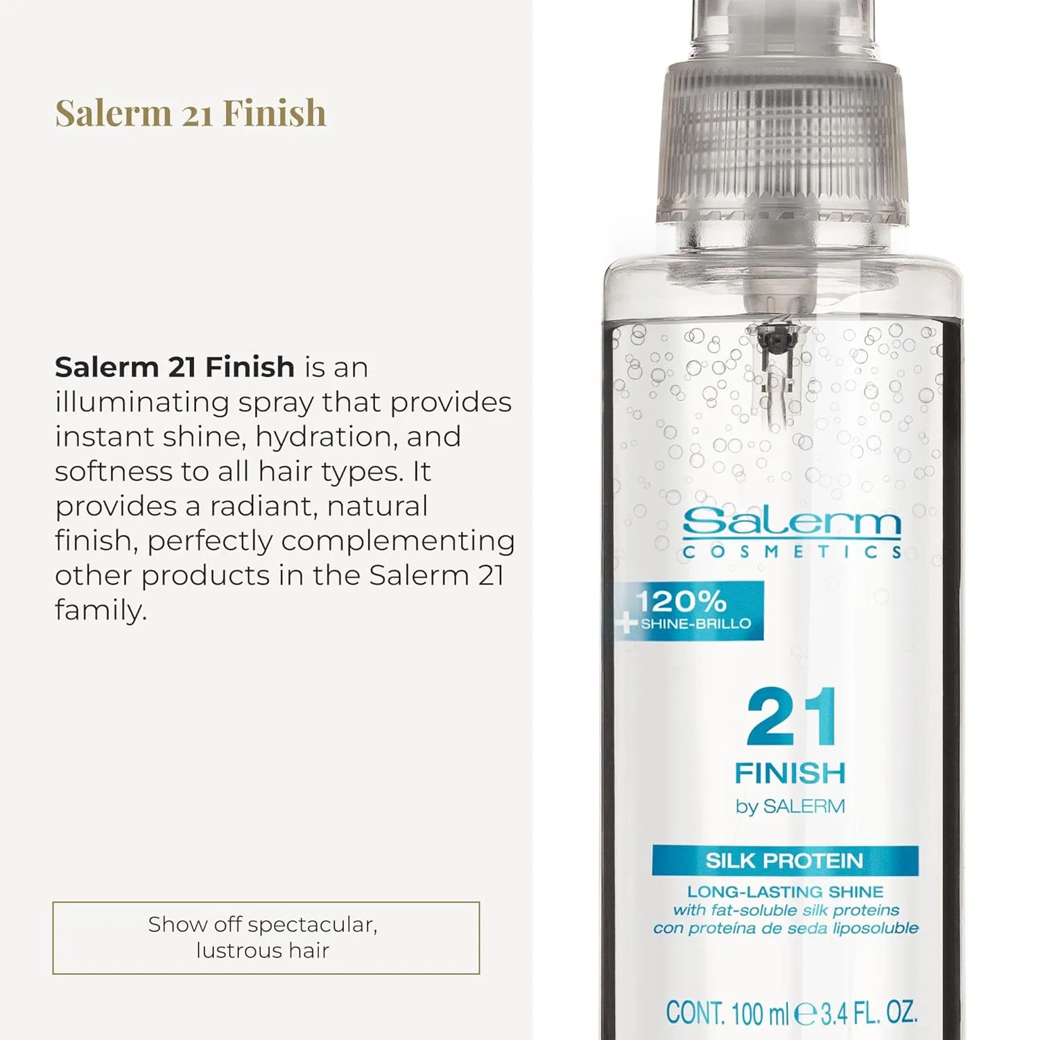 Осветляющий спрей для волос «Salerm 21 Finish» от SALERM, 100 мл Salerm — фото 2