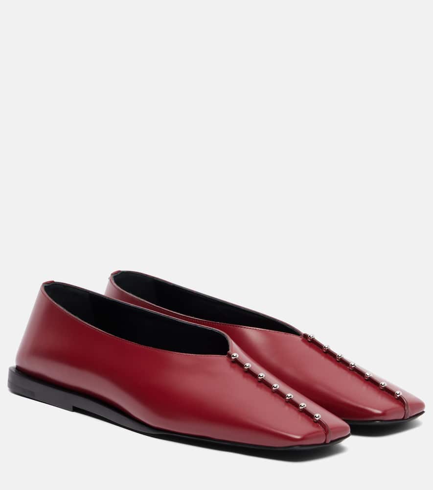 Балетки из кожи с декоративными элементами Jil Sander, Cedar Red