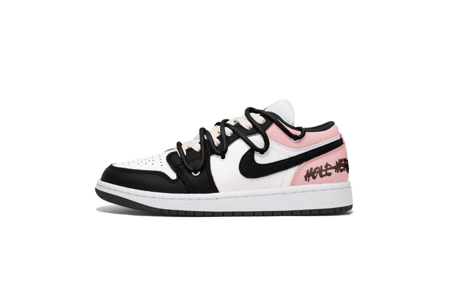 

Кроссовки Air Jordan 1 Vintage Basketball Shoes Men Low-top Core Black / Cloud White / Team Shock Pink 2, черный