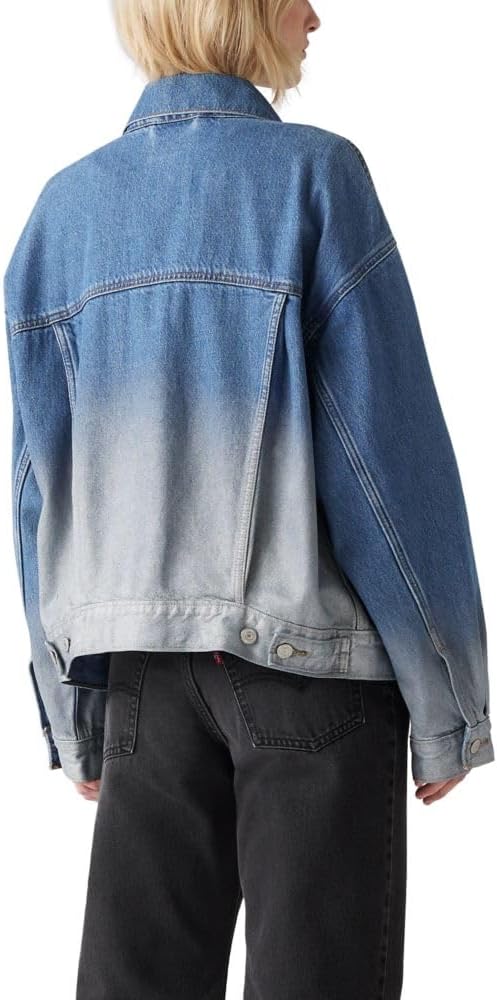 Женская куртка Levi's джинсовая в стиле 90-х, сине-белый — фото 2