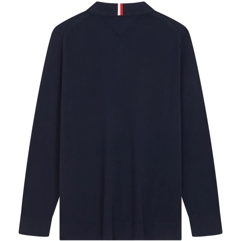 Tommy Hilfiger Knitwear Men's Polo Collar Moderate Others, Navy Blue DW5 — фото 3