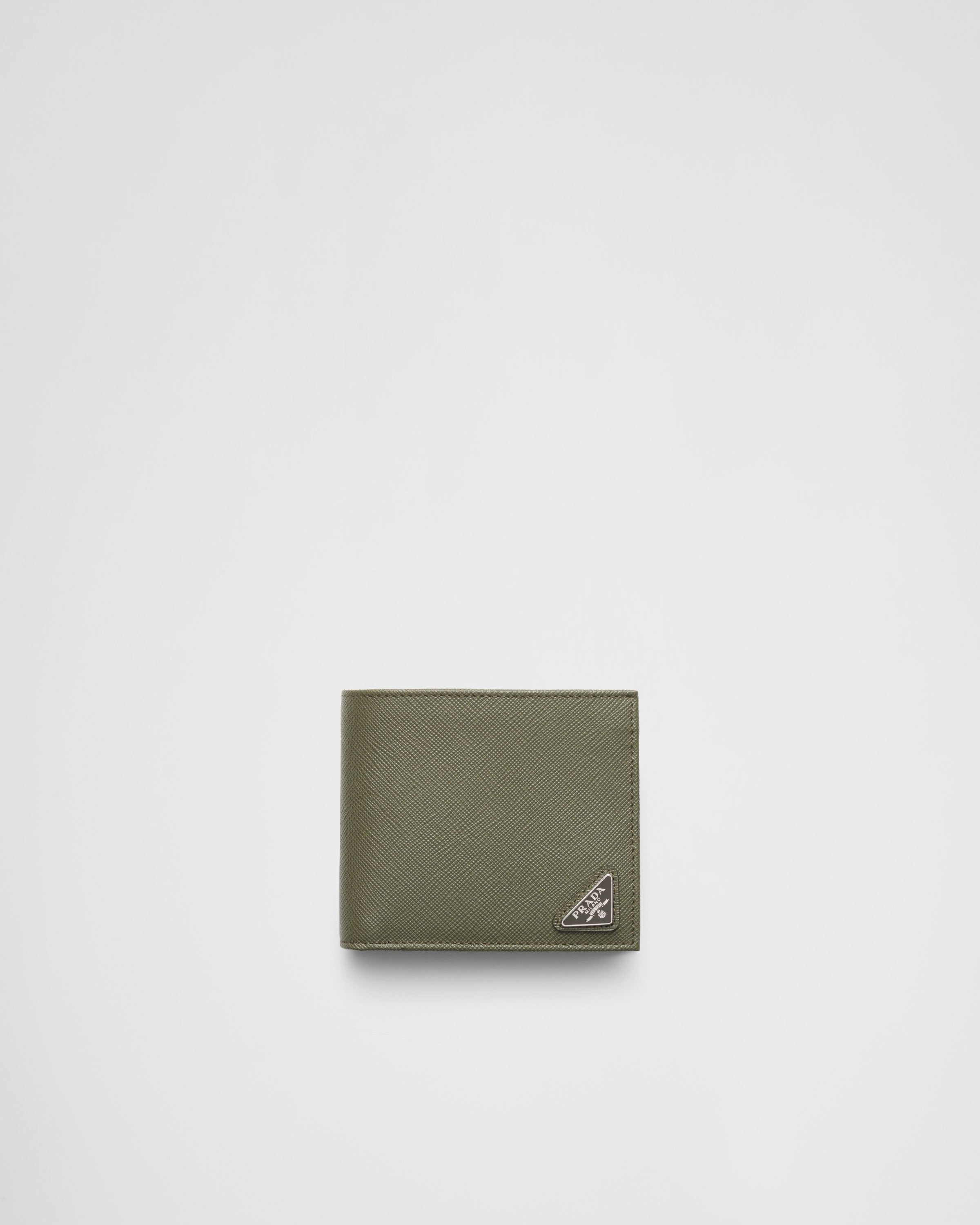 

Кошелек из сафьяновой кожи с монетницей Prada, зеленый