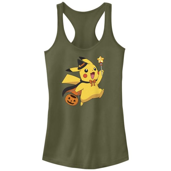 

Детская майка-борцовка Pokemon Pikachu с принтом "Сладость или гадость" Licensed Character, цвет military green