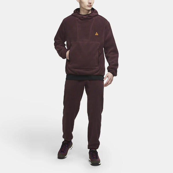 Брюки acg fleece casual sports pants purple red Nike, красный — фото 3