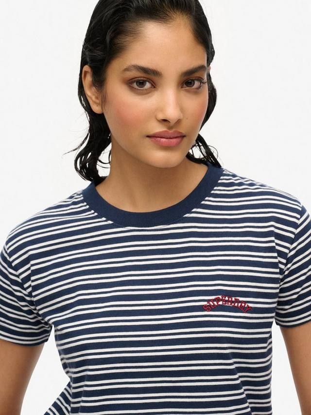 Футболка Essential Logo Stripe из чистого органического хлопка Superdry, Richest Navy — фото 4