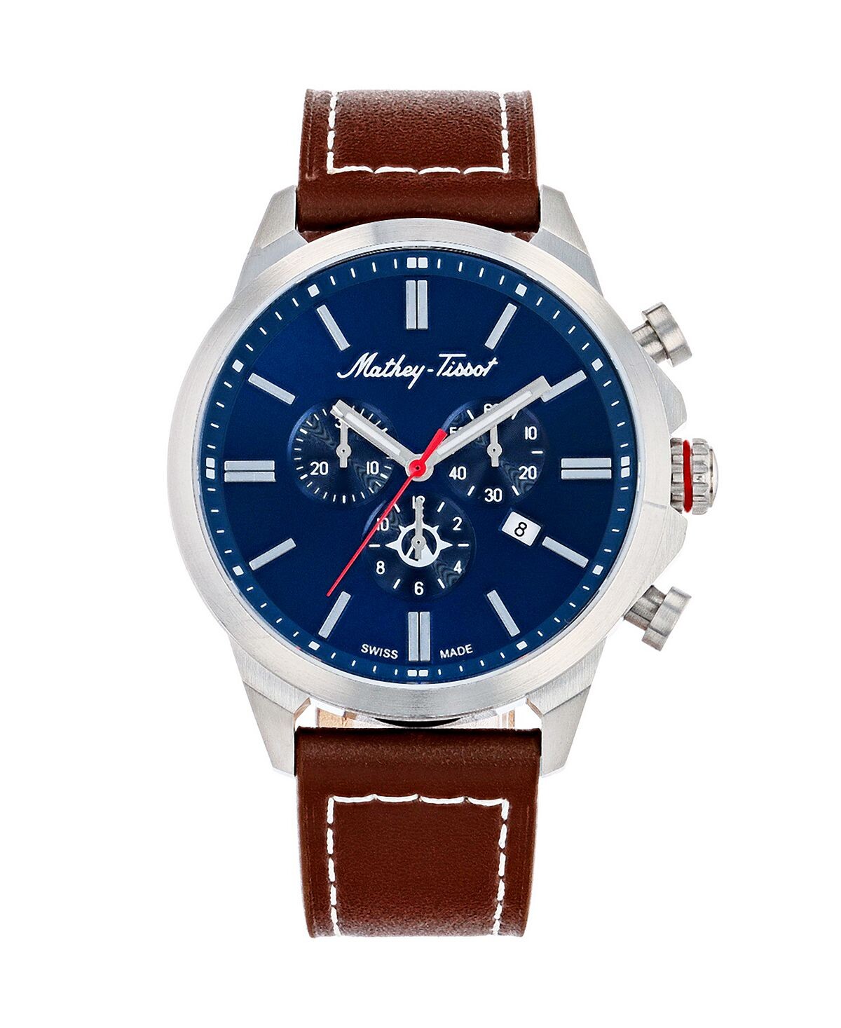 

Мужские часы Field Scout Collection с хронографом, коричневый ремешок из натуральной кожи, 45 мм Mathey-Tissot