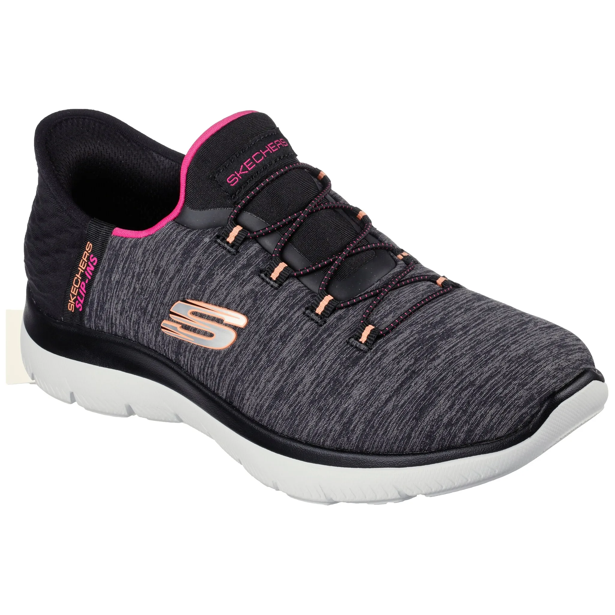Тапочки Skechers "SUMMITS DAZZLING HAZE", кроссовки без шнуровки, повседневная обувь с тонкими контрастными деталями, цвет Schwarz-Meliert