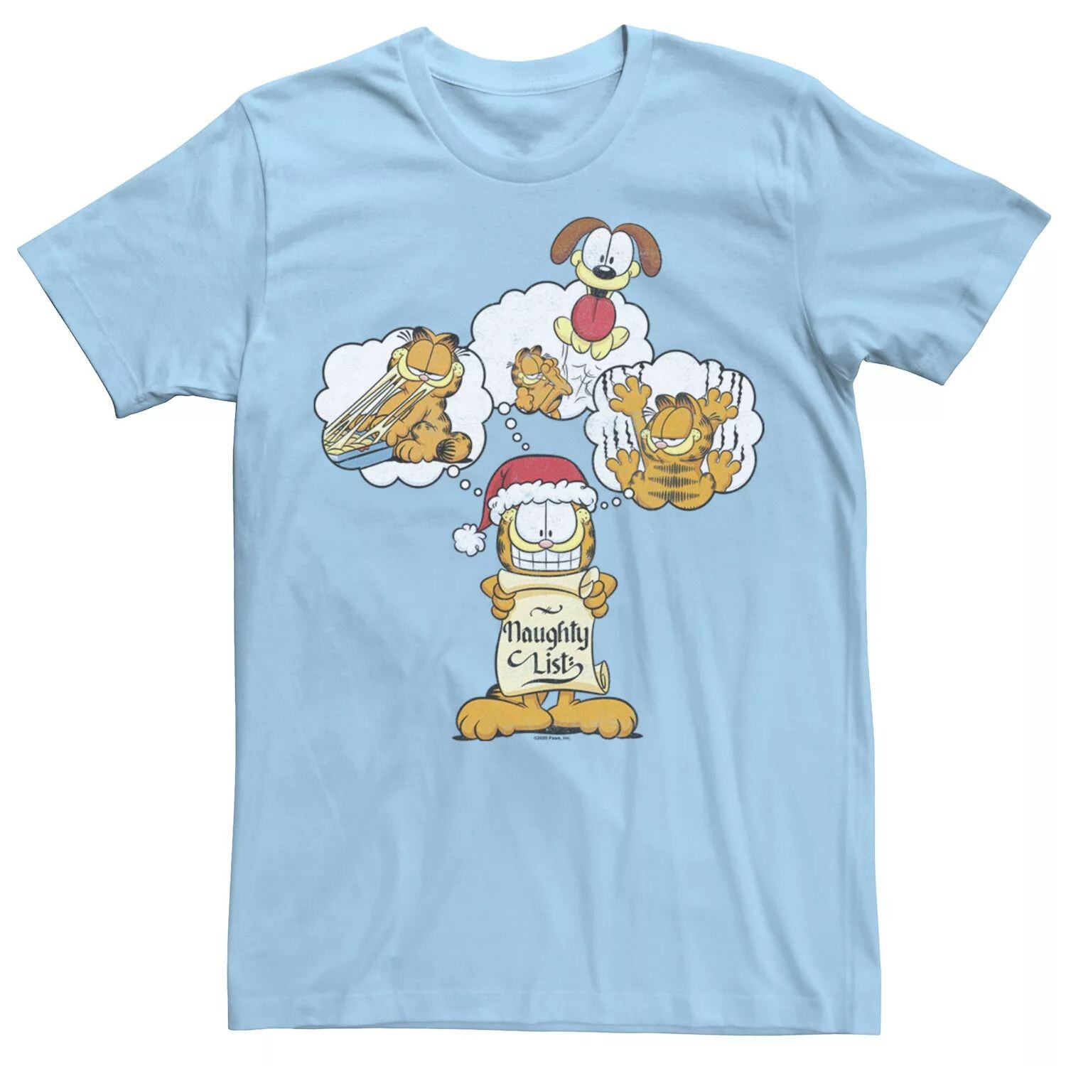 

Мужская рождественская футболка с юмором Garfield Naughty List Licensed Character
