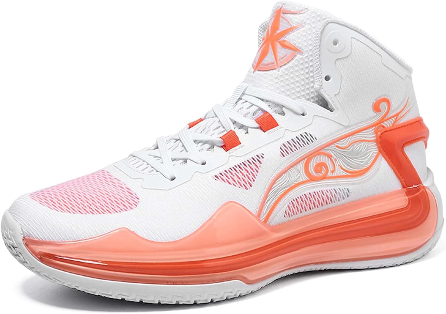 

Мужские и женские баскетбольные кроссовки с удобной и дышащей конструкцией, средней высоты, на шнуровке, противоскользящие, для бега, легкие, повседневные, прочные тренировочные кроссовки для фитнеса DZBAJRQM, оранжевый