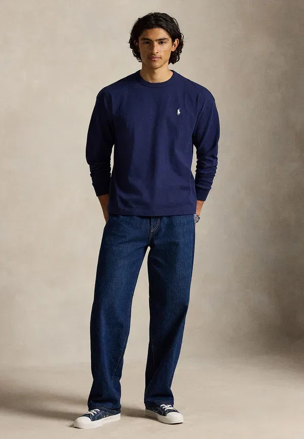 Футболка с длинным рукавом свободного кроя Polo Ralph Lauren, цвет ньюпорт-нави — фото 2
