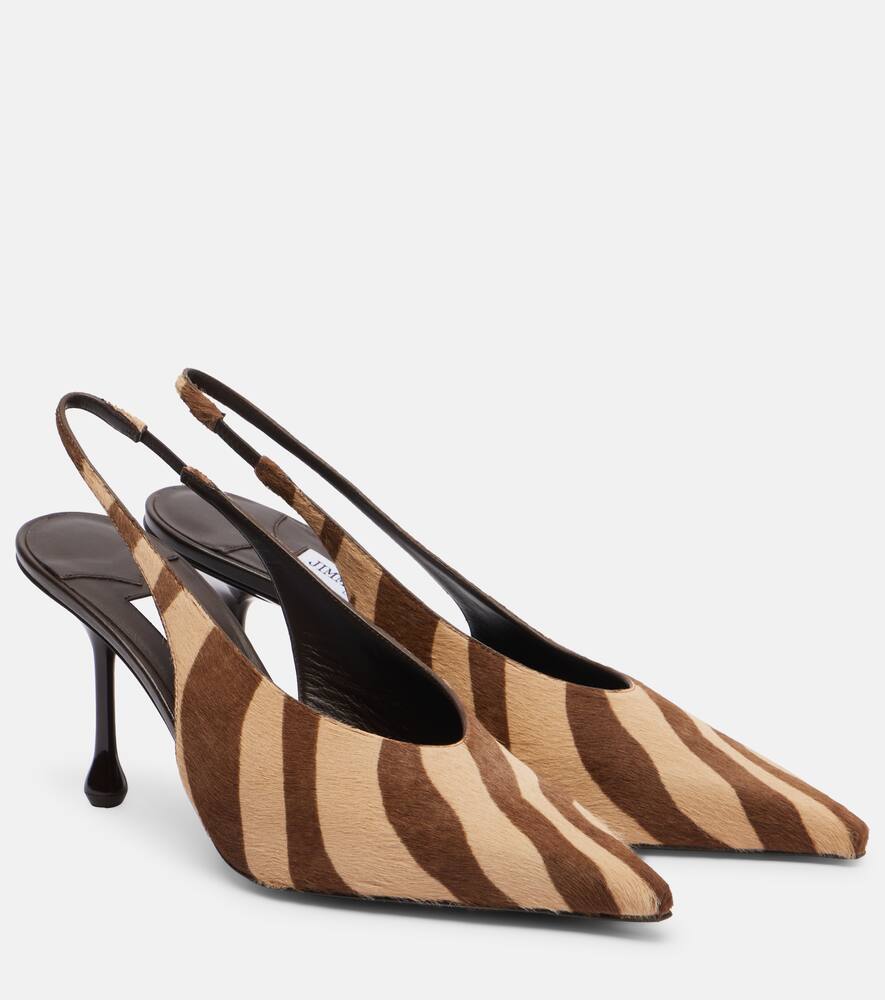 Туфли-лодочки Isa на каблуке с ремешком на щиколотке из телячьей кожи Jimmy Choo, Chocolate
