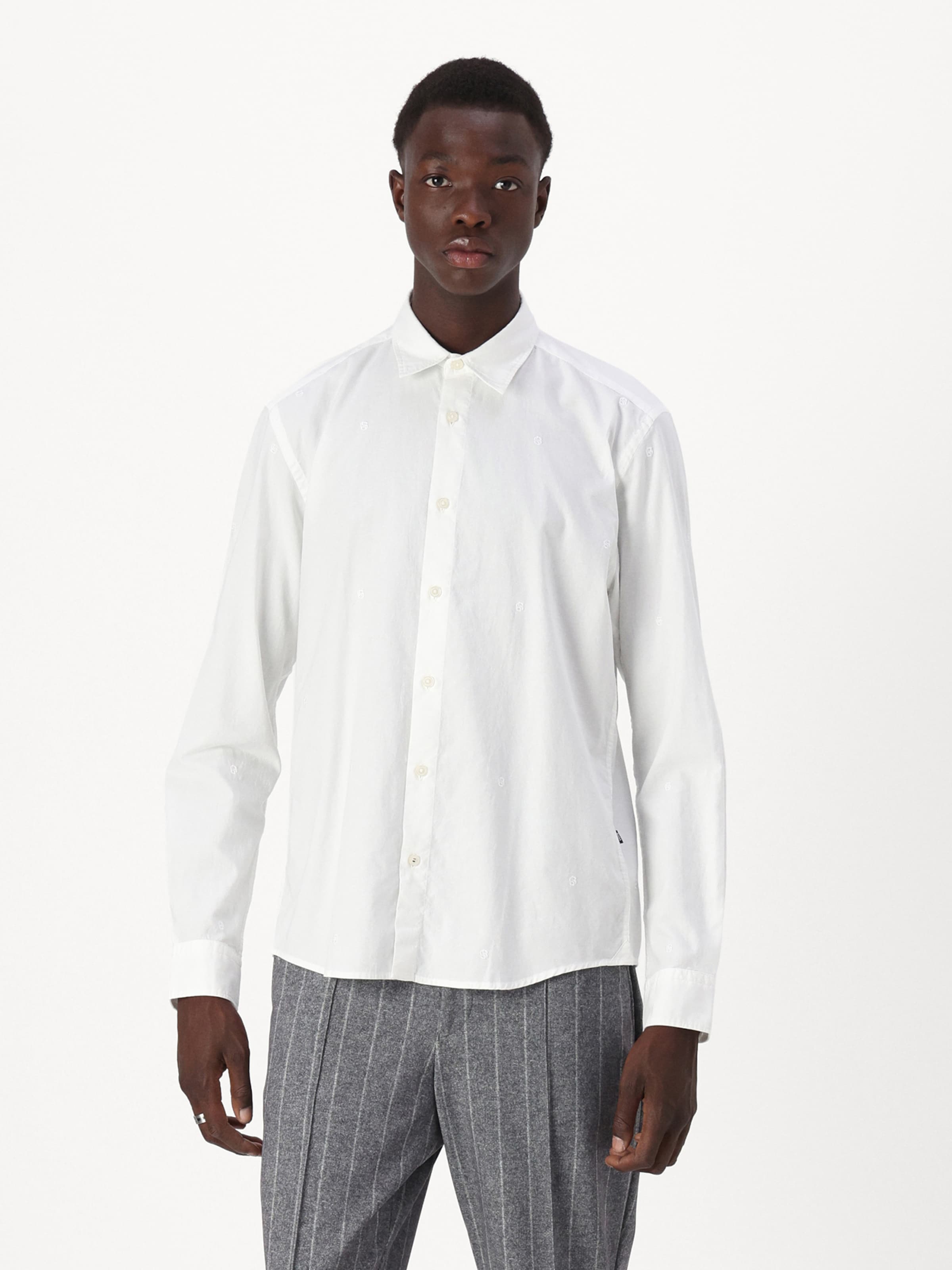 BOSS Рубашка 'C-LIAM' Slim fit на пуговицах, белая — фото 2