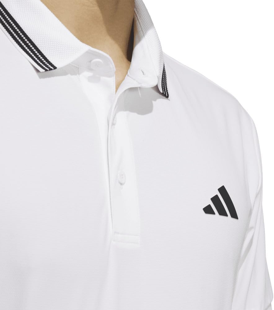 Футболка-поло Adidas для гольфа с коротким рукавом, логотипом One-Point и защитой от УФ-излучения, белый — фото 4