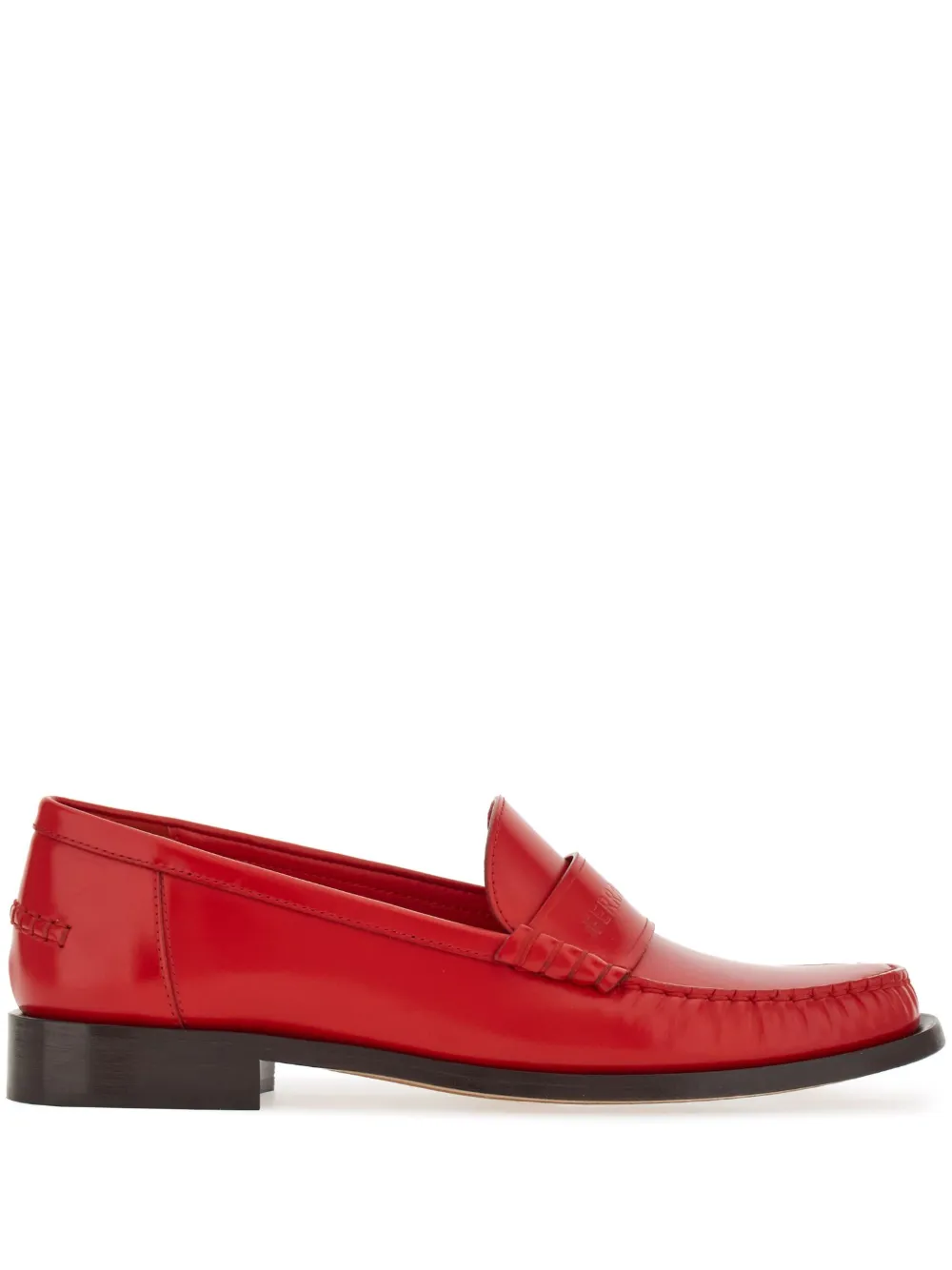 Лоферы с тисненым логотипом Ferragamo, красный
