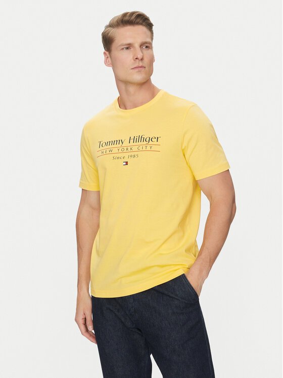 

Футболка обычного кроя Center Stack MW0MW38621 Tommy Hilfiger, желтый