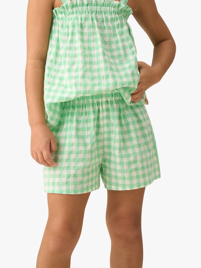 

Детские шорты из пике в клетку Angel & Rocket, Green/White