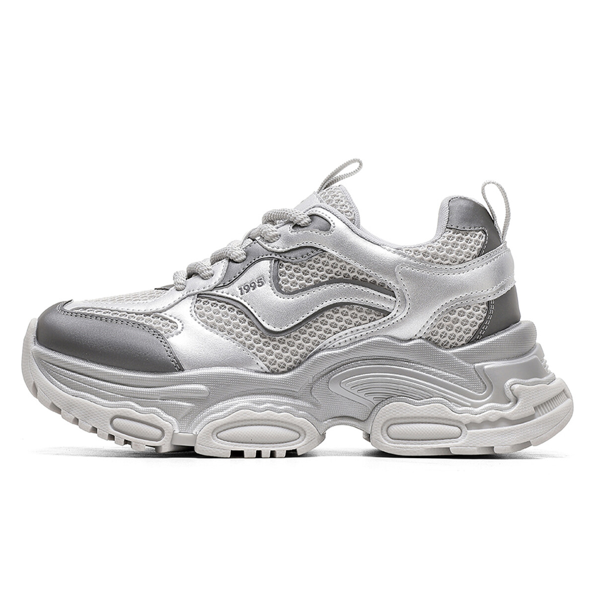 

Кроссовки CВ°BANNER Chunky Sneakers Women's Low-Top Silver, Серый, Кроссовки CВ°BANNER Chunky Sneakers Women's Low-Top Silver