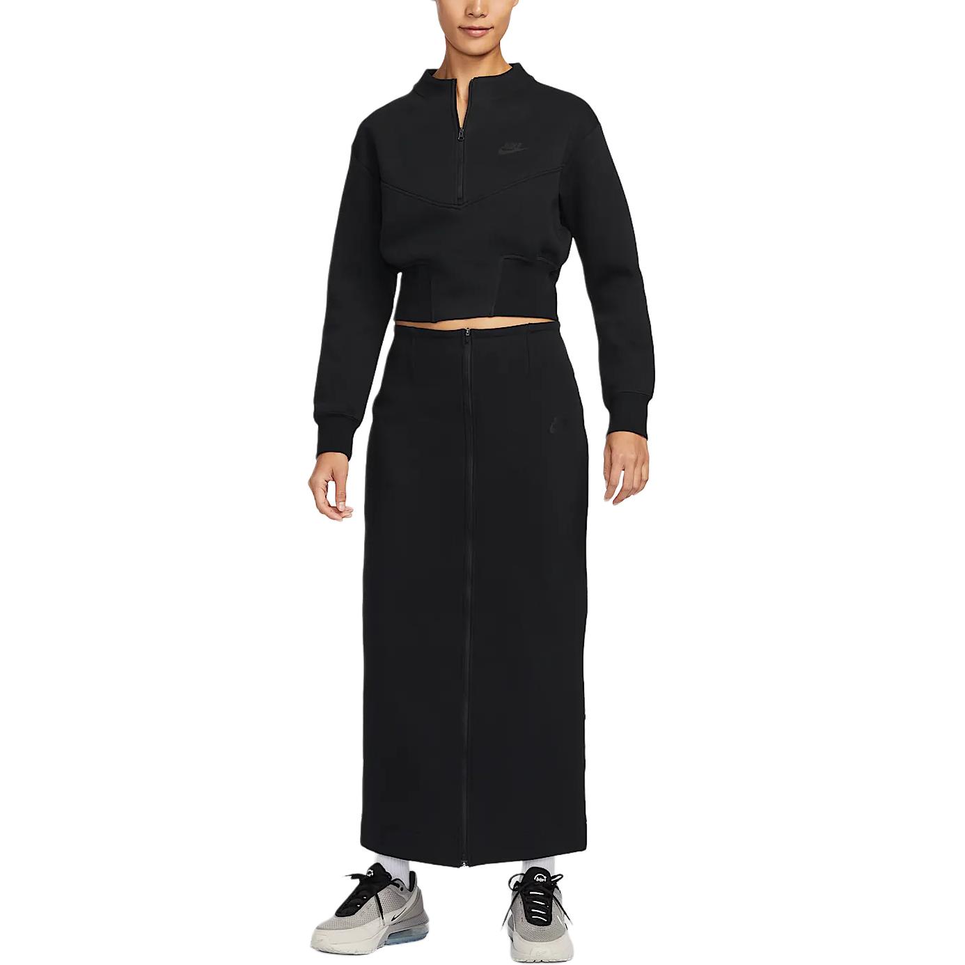 Sportswear Tech Fleece Women's Cropped 1/2-Zip Top Nike, черный — фото 4
