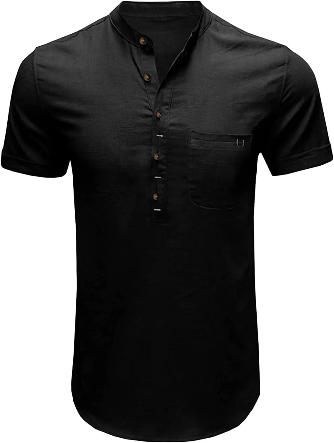 

Мужская футболка хенли с V-образным вырезом и коротким рукавом SWJGLITTR