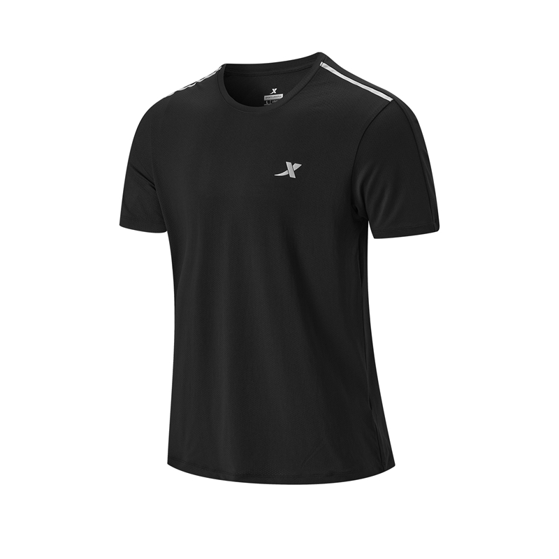 

Футболка с коротким рукавом для комплексного тренинга, мужская XTEP, Jet Black-Logo Style