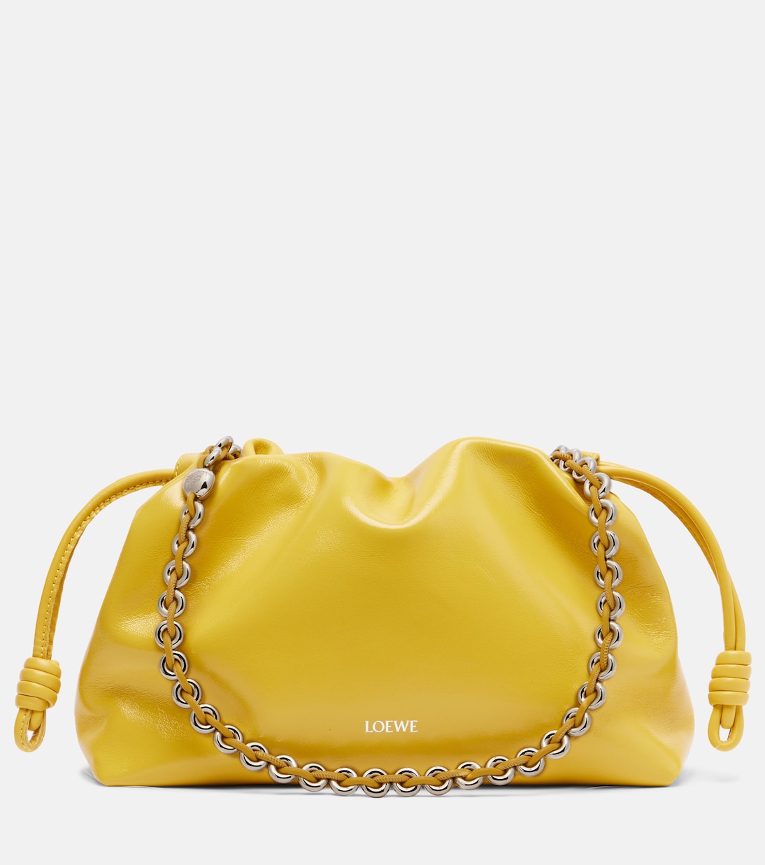 

Средний кожаный клатч Flamenco Loewe, желтый