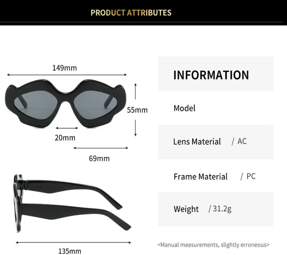

Модные женские солнцезащитные очки неправильной формы, эффектные солнцезащитные очки для уличной фотографии, защита от ультрафиолета UV400 TYUVIVO, Black