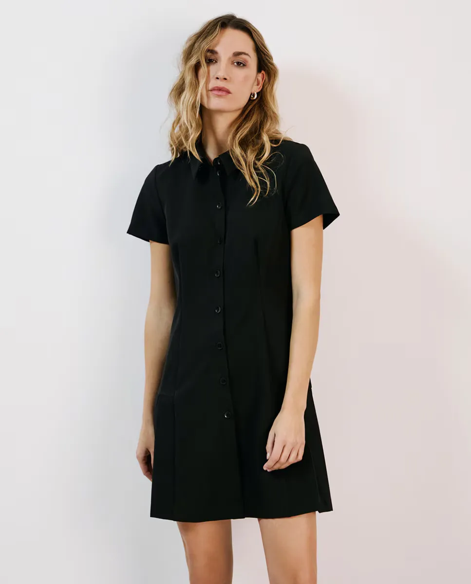 

Короткое платье на пуговицах Vero Moda, черный