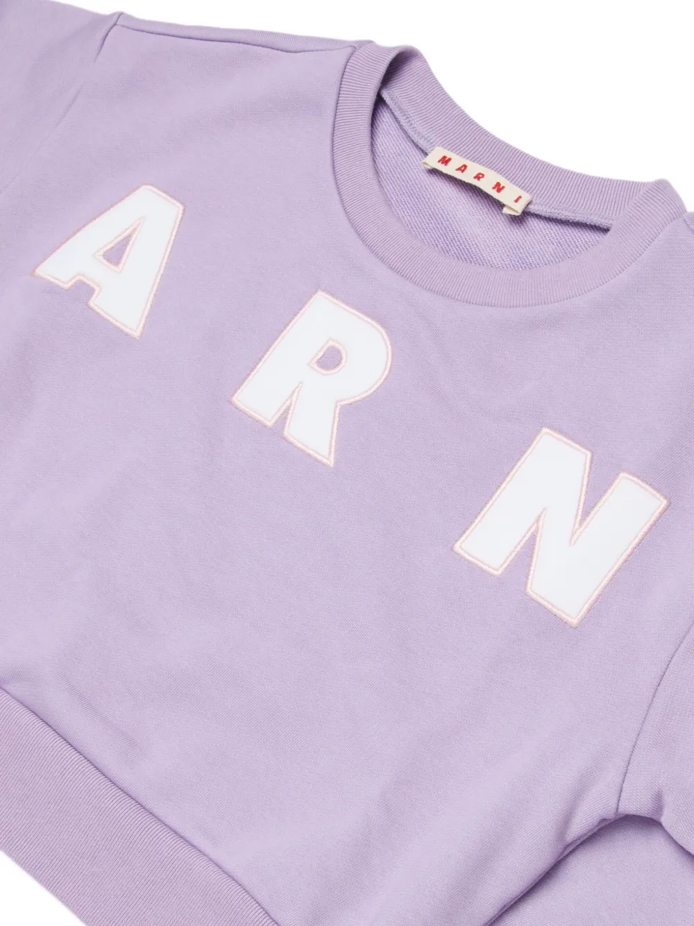 Толстовка с вышитым логотипом Marni Kids, фиолетовый — фото 3