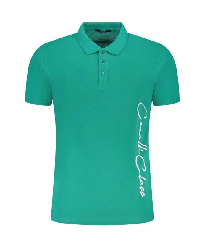 

Зеленая хлопковая рубашка-поло для мужчин Cavalli Class, зеленый