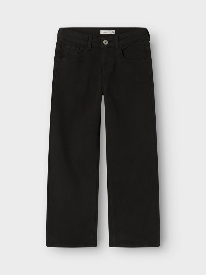 Name it Брюки из саржи NKFROSE WIDE TWILL PANT 5505-AX черного цвета — фото 3