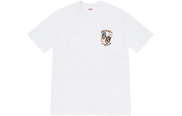 Футболка ss20 week 1 laugh now tee thorns smiling face printing short sleeve white Supreme, белый — фото 2