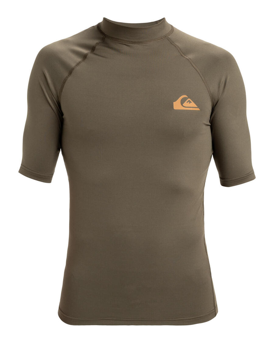 

QUIKSILVER Футболка для серфинга с короткими рукавами и защитой от ультрафиолета UPF 50, коричневая, для мужчин, на каждый день