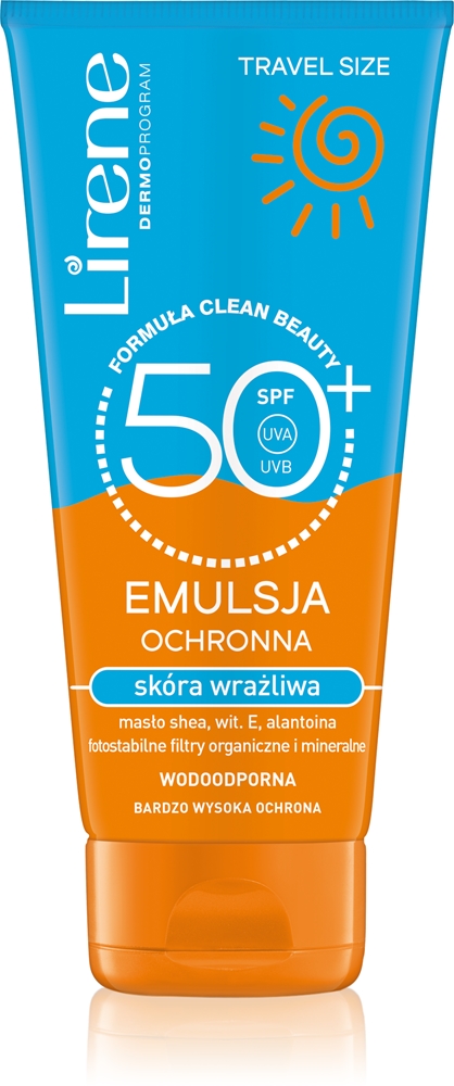 

Солнцезащитная успокаивающая защитная эмульсия для чувствительной кожи Lirene, spf 50+ 90 мл